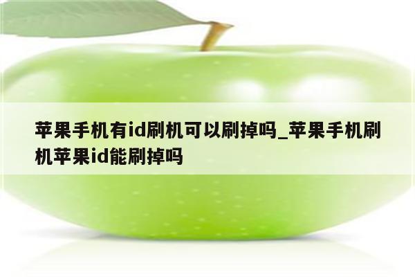 苹果手机有id刷机可以刷掉吗_苹果手机刷机<strong>苹果id</strong>能刷掉吗