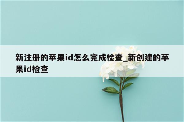新注册的<strong>苹果id</strong>怎么完成检查_新创建的<strong>苹果id</strong>检查