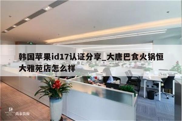 韩国<strong>苹果id</strong>17认证分享_大唐巴食火锅恒大雅苑店怎么样